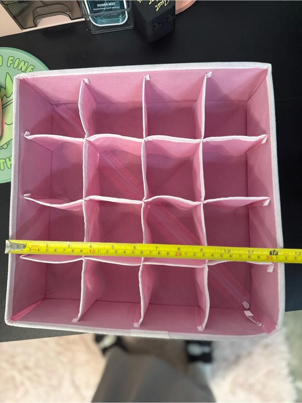 Pink Fabric 16-Compartment Storage Organizer